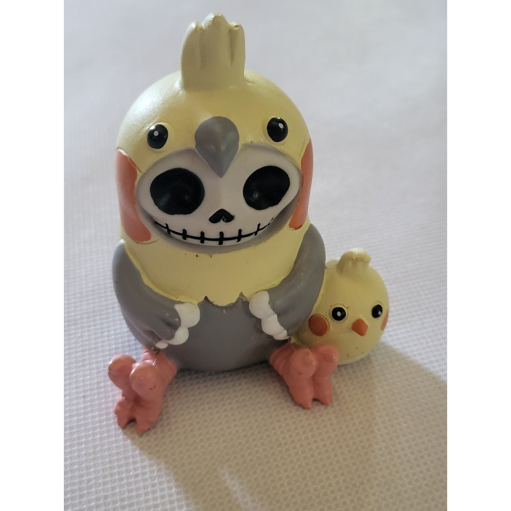 Furrybones Cheeky The Chicken Hen with Chick In Egg Skeleton Furry Bone Figurine